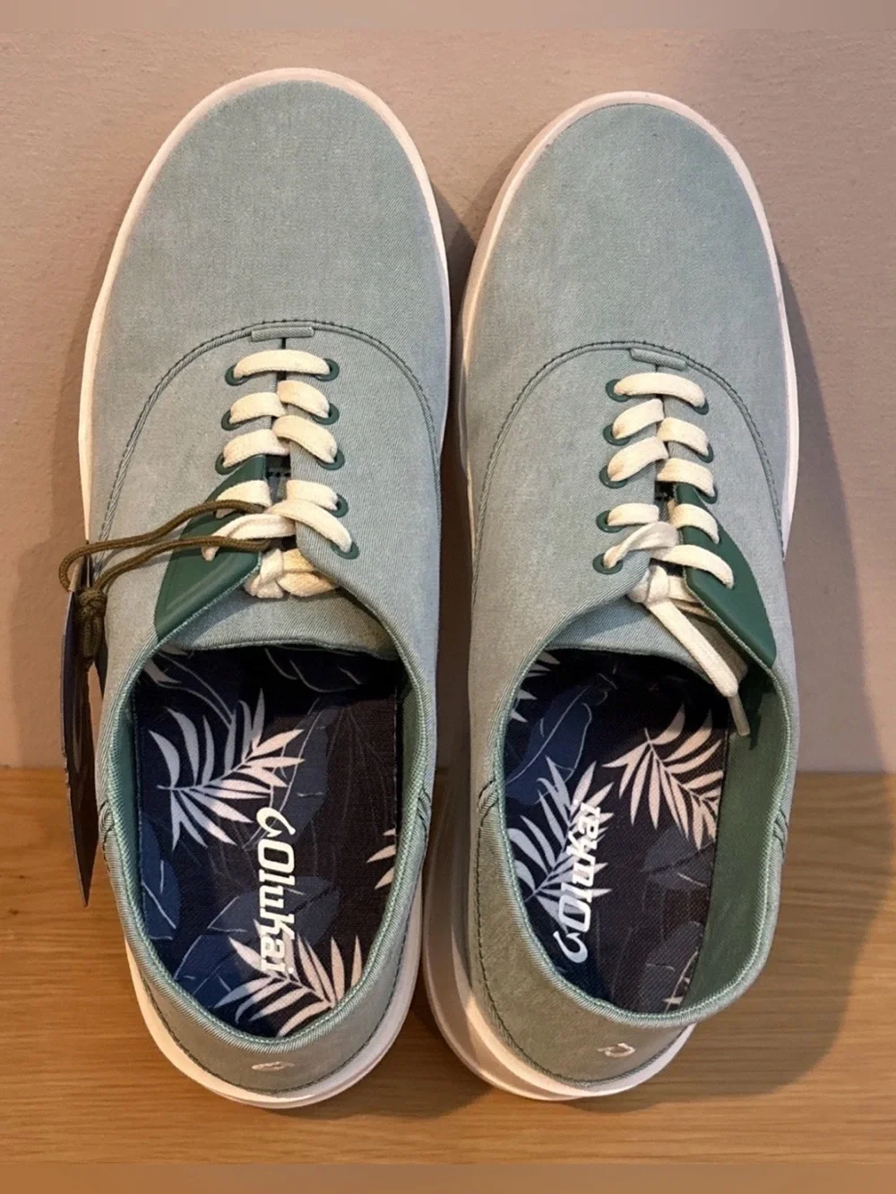 OluKai Tradewind Canvas Casual Sneakers Men’s Sz 10.5 Bamboo Green NEW